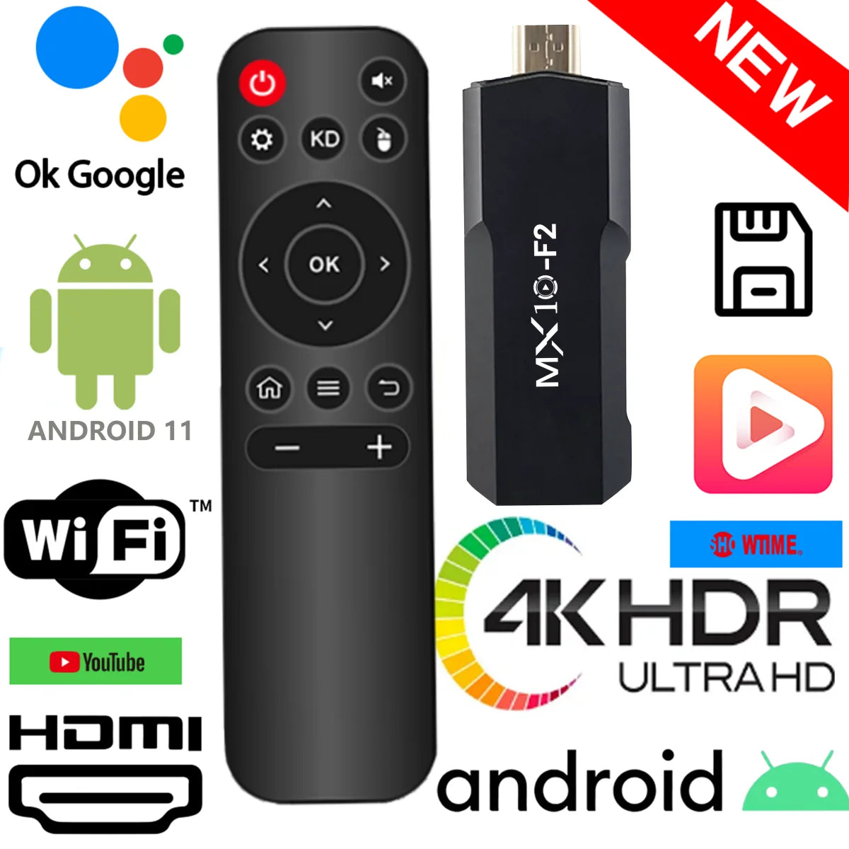 MX10 F2 TV Stick – Turn Any TV into an 8K Cinema with Fast Streaming & Smart Android!