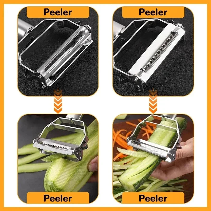 Multifunctional Stainless Steel Kitchen Peeler Fruit Vegetable Potato Carrot Cucumber Grater Julienne Durable Vegetable Slicer