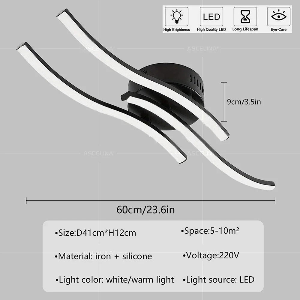 Modern LED Wave Ceiling Light