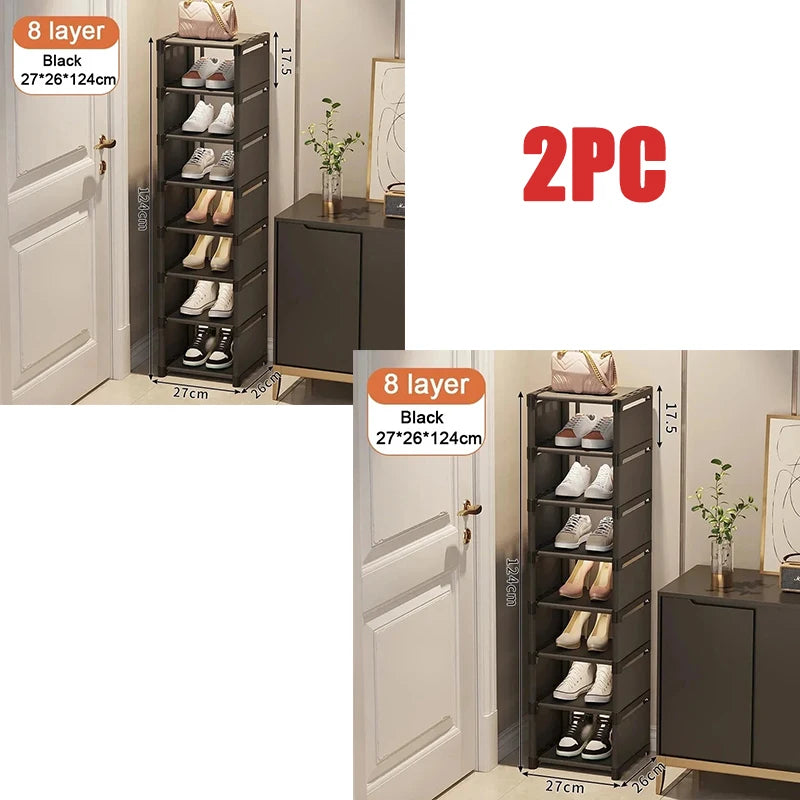 Multiple Layers Shoe Organizer Shoe Rack Organizer Space Saving Rack For Wall Corner Stackable Shelf Adjustable Saving Cabinet
