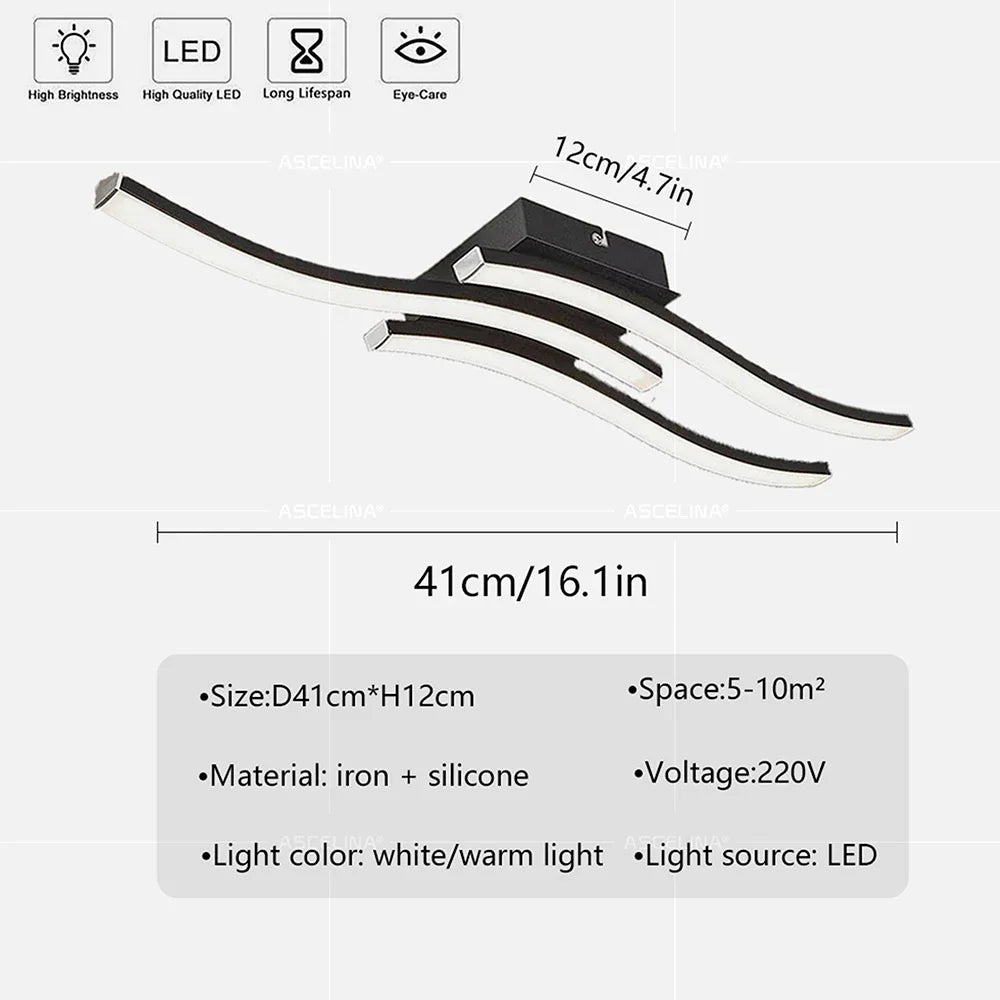Modern LED Wave Ceiling Light