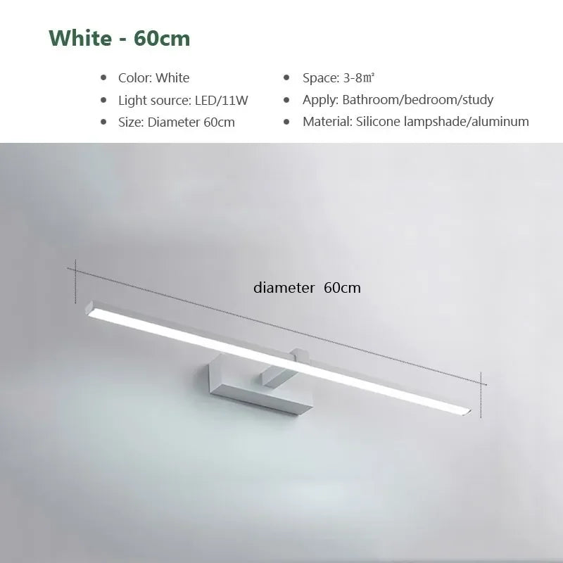 Led Mirror Lights Wall Lamps Recharge Bathroom Wall Light LED Flat Lamp Modern Indoor Wall lamp Bathroom Lighting Make Up
