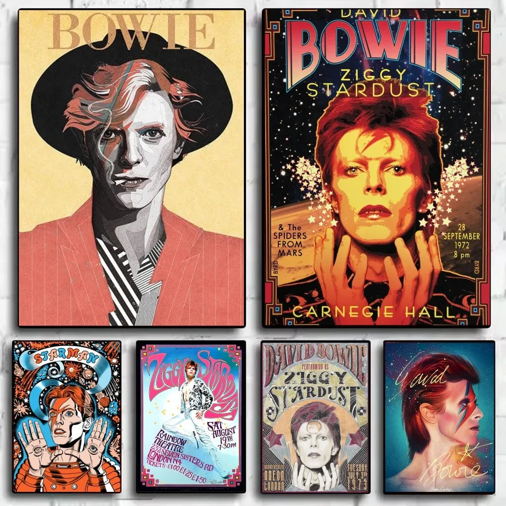 British Rock Singer David B-Bowie Poster HD art sticky wall waterproof home living room bedroom bar aesthetic decoration