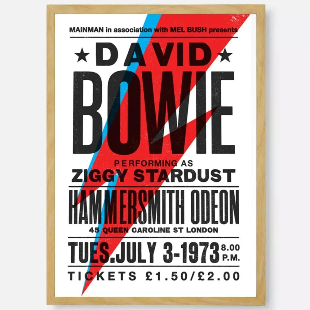 British Rock Singer David B-Bowie Poster HD art sticky wall waterproof home living room bedroom bar aesthetic decoration